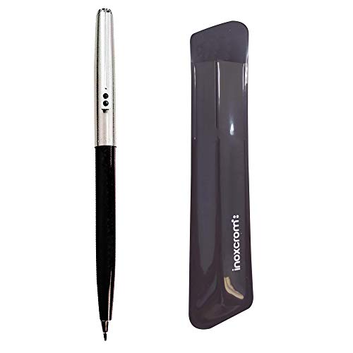 Klassischer Kugelschreiber Inoxcrom B77 Classic mit schwarzem Gehäuse glänzend lackiert und verchromter Kappe. Geschenktasche schwarz Original Inoxcrom von inoxcrom: