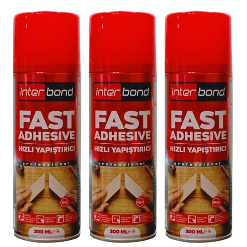 Interbond Aktivator Spray Aushärtungsbeschleuinger 3 Stück 200ml für Sekundenkleber - Aerosol Sprühdose Extra Stark für Schnelles Aushärten von Alleskleber, Stoffkleber, Holzkleber - Sofortige Haftung Interbond Aktivator Spray Aushärtungsbeschleuinger 3 Stück 200ml für Sekundenkleber - Aerosol Sprühdose Extra Stark für Schnelles Aushärten von Alleskleber, Stoffkleber, Holzkleber - Sofortige Haftung von interbond