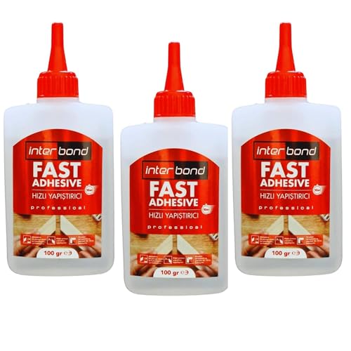 Interbond Sekundenkleber Extra Stark 100g 3 Stück - Stoffkleber, Montagekleber und Keramikkleber - Alleskleber für Profi Reparaturen - Ideal Kleber für Kunststoff, Keramik, Holz und Metall von interbond