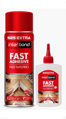 Interbond Sekundenkleber Set Extra Stark Kleber 125g mit Aktivator Spray 500ml - Textilkleber, Montagekleber, Stoffkleber und Keramikkleber - Alleskleber Set für Kunststoff, Metall und Holz Interbond Sekundenkleber Set Extra Stark Kleber 125g mit Aktivator Spray 500ml - Textilkleber, Montagekleber, Stoffkleber und Keramikkleber - Alleskleber Set für Kunststoff, Metall und Holz von interbond
