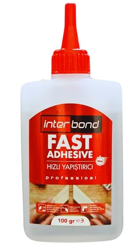 InterBond Cyanoacrylate Adhesive Fast Sekundenkleber extra stark 100gr. Dickflüssiger Superkleber Universell verwendbar zum Kleben von Plastik, Kunststoff, Glas, Holz, Stein, Metall uvm (100g) von interbond