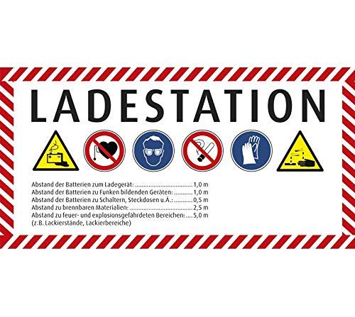 Sicherheitskennzeichnung für Ladestation bis 60V / 2 KW Nennleistung von intralogistik-shop