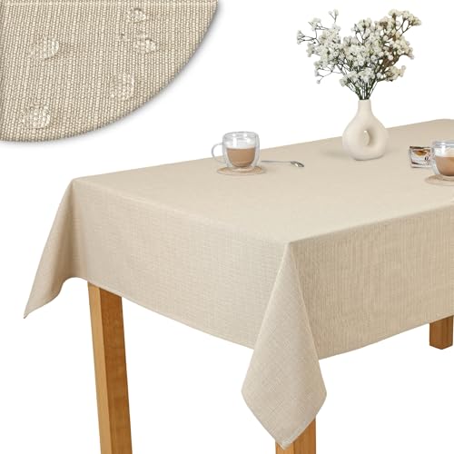 invitta Baumwoll-Polyester-Tischdecke Beige 80x120 cm, Elegante Leinenoptik, Fleckabweisend, Hochwertige Baumwoll-Polyester-Mischung 230g/m², Pflegeleicht, O1-P130 invitta Baumwoll-Polyester-Tischdecke Beige 80x120 cm, Elegante Leinenoptik, Fleckabweisend, Hochwertige Baumwoll-Polyester-Mischung 230g/m², Pflegeleicht, O1-P130 von invitta