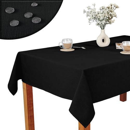 invitta Baumwoll-Polyester-Tischdecke Schwarz 150x400 cm, Elegante Leinenoptik, Fleckabweisend, Hochwertige Baumwoll-Polyester-Mischung 230g/m², Pflegeleicht, O1-P130 invitta Baumwoll-Polyester-Tischdecke Schwarz 150x400 cm, Elegante Leinenoptik, Fleckabweisend, Hochwertige Baumwoll-Polyester-Mischung 230g/m², Pflegeleicht, O1-P130 von invitta
