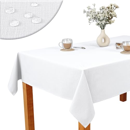 invitta Baumwoll-Polyester-Tischdecke Weiß 150x400 cm, Elegante Leinenoptik, Fleckabweisend, Hochwertige Baumwoll-Polyester-Mischung 230g/m², Pflegeleicht, O1-P130 invitta Baumwoll-Polyester-Tischdecke Weiß 150x400 cm, Elegante Leinenoptik, Fleckabweisend, Hochwertige Baumwoll-Polyester-Mischung 230g/m², Pflegeleicht, O1-P130 von invitta