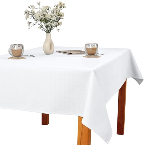 invitta Tischdecke 120x240 cm Weiß Baumwolle Polyester Mischung 230 g/m2 - Hochwertig, Elegante Leinenoptik, Fleckenschutz Cotton Tischtuch mit Lotuseffekt, Pflegeleicht, O1-P130 invitta Tischdecke 120x240 cm Weiß Baumwolle Polyester Mischung 230 g/m2 - Hochwertig, Elegante Leinenoptik, Fleckenschutz Cotton Tischtuch mit Lotuseffekt, Pflegeleicht, O1-P130 von invitta