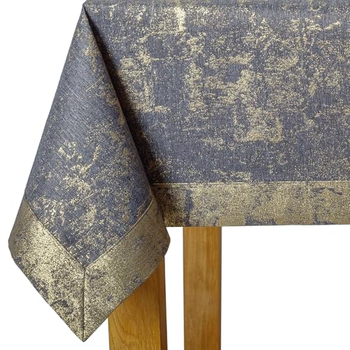 invitta Tischdecke Grau Gold 130x170 - modernes Tischtuch aus Polyester mit Goldakzenten, wasserabweisend mit Lotuseffekt, hochwertiger Kuvertsaum 5 cm, Fleckschutz, pflegeleicht - O5-6112-2502-Z invitta Tischdecke Grau Gold 130x170 - modernes Tischtuch aus Polyester mit Goldakzenten, wasserabweisend mit Lotuseffekt, hochwertiger Kuvertsaum 5 cm, Fleckschutz, pflegeleicht - O5-6112-2502-Z von invitta