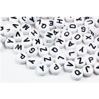 Buchstabenperlen A-Z, Ø 7 mm, rund, Mix perlen Weiß / 500 Stück Buchstabenperlen A-Z, Ø 7 mm, rund, Mix perlen Weiß / 500 Stück von inwaria