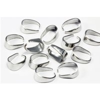 Collierschlaufe, 11,5 x 5,5 mm Silberfarben hell / 100 Stück von inwaria