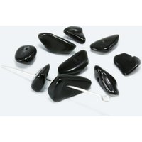 Edelstein Perlen, Achat schwarz, 6-17 mm, 50 Stück von inwaria