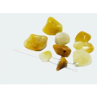 Edelstein Perlen, Calcit gelb / orange, 6-17 mm, 50 Stück von inwaria