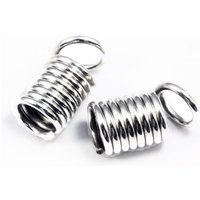 Endkappen, Spirale mit Öse, 4,5 x 10 mm Silberfarben / 50 Stück von inwaria