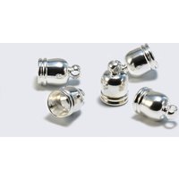 Endkappen für Bänder bis 6 mm Silberfarben hell / 50 Stück von inwaria
