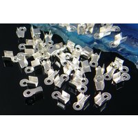 Flache Endkappen für Bänder bis 1,5 mm Silberfarben / 100 Stück von inwaria