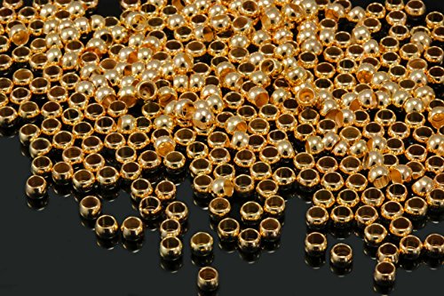 INWARIA (0,03€/1Stk.) Quetschperlen Ø 2,5/3/4 mm Quetschröhrchen 50/100/500 Perlen Metallperlen, S39 (4mm - 100 Stück, Rosegoldfarben) von inwaria