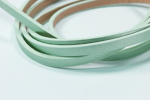 INWARIA Bänder aus Lederimitat 5mm 120 cm flach Kunstlederband Kunstleder Band, KLB-25 (Mintgrün-metallic) von inwaria