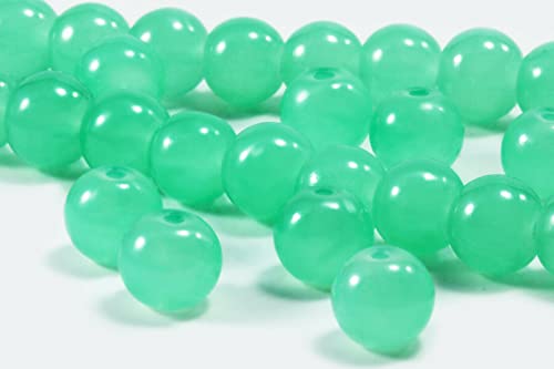 INWARIA Glasperlen rund Qualitäts - Perlen Schmuck basteln, Ø 10 mm, 50 Stück, P-1/10 (Mintgrün) von inwaria