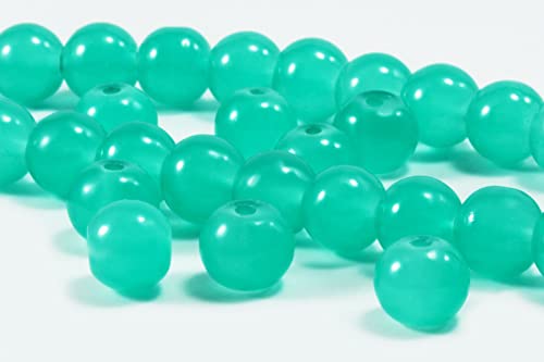 INWARIA Glasperlen rund Qualitäts - Perlen Schmuck basteln, Ø 10 mm, 50 Stück, P-1/10 (Türkis) von inwaria