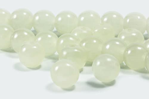 INWARIA Glasperlen rund Qualitäts - Perlen Schmuck basteln, Ø 10 mm, 50 Stück, P-1/10 (Weiß) von inwaria