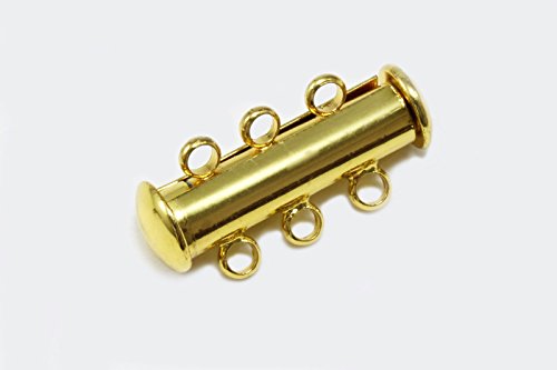 INWARIA Magnetverschluss 2-, 3-, 4-, 5-, 6-reihig Schiebeverschluss Verschluss Verbinder 1 Stück (3-Rehig, Goldfarben) von inwaria