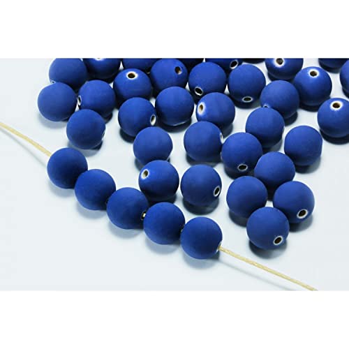 INWARIA Perlen 10 mm 50 Stück Rund Kugel Kunststoff Kunststoffperlen, P-70/10 (Blau, 50 stück) von inwaria