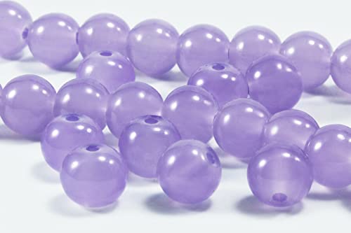 INWARIA Qualitäts - Perlen Schmuck basteln rund Glasperlen, Ø 8 mm, 50 Stück, P-1/8 (Flieder) von inwaria