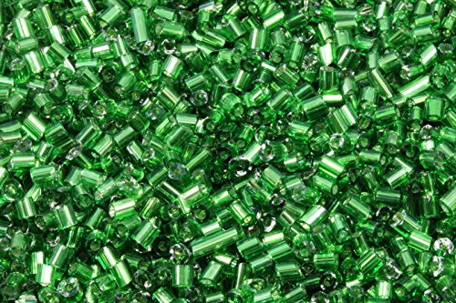 INWARIA Rocailles Stiftperlen mit Silbereinzug 2x2,5mm Röhrchen Perlen Glasperlen, RP-22 (100 gr, Grün) von inwaria