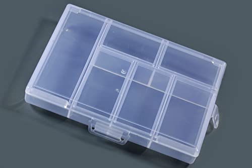 INWARIA Sortimentkasten Sortierkiste Perlenbox Sortierbox Transparent, 6 Fächer, 5 Stück, BB-10/8 von inwaria