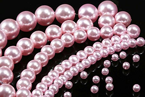 INWARIA Wachsperlen 4/5/6/8/10 mm Farbwahl Perlen Tischdeko rund Dekoperlen, WP5 (4mm - 400 Stück, Hellrosa) von inwaria
