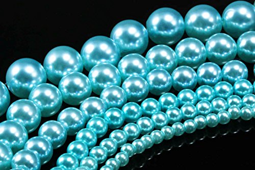 INWARIA Wachsperlen 4/5/6/8/10 mm Farbwahl Perlen Tischdeko rund Dekoperlen, WP5 (4mm - 400 Stück, Türkis) von inwaria