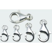 Karabiner Verschluss mit Bindering aus 925 SILBER, 7/9/11/13/16 mm 13mm / 5 Stück von inwaria