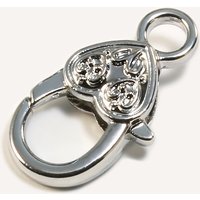 Karabiner Verschluss mit Herz-Verzierung, 19 x 7 mm Silberfarben hell / 5 Stück von inwaria