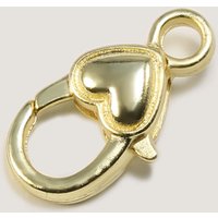 Karabiner Verschluss mit Herz-Verzierung, 19 x 7 mm Silberfarben hell / 5 Stück von inwaria