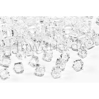 Kristall Glasperlen, Würfel, 4 mm, facettiert Crystal / 100 Stück von inwaria