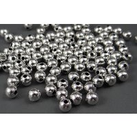 Kunststoffperlen, rund, Ø 3/4/5/6 mm Ø 3mm / Silberfarben / 500 Stück von inwaria