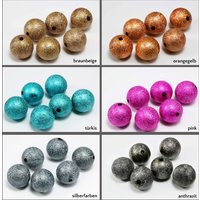 Kunststoffperlen Metall-Optik, rund, Ø 18 / 20 mm Ø 18mm / Rosa / 10 Stück Kunststoffperlen Metall-Optik, rund, Ø 18 / 20 mm Ø 18mm / Rosa / 10 Stück von inwaria