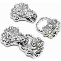 Magnetverschluss, 30 x 15 mm, Stasssteine, silberfarben Magnetverschluss, 30 x 15 mm, Stasssteine, silberfarben von inwaria