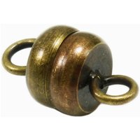 Magnetverschluss mit Ösen, 11 x 6 mm, bronzefarben von inwaria