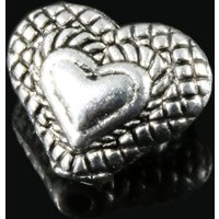 Metallperlen, Herz, 9,5 x 11,6 mm, 5 Stück Metallperlen, Herz, 9,5 x 11,6 mm, 5 Stück von inwaria