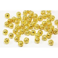 Metallperlen, filigran, Ø 10 mm, Kugel, 50 Stück Metallperlen, filigran, Ø 10 mm, Kugel, 50 Stück von inwaria