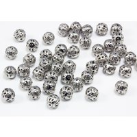 Metallperlen, filigran, Ø 6 mm, Kugel, 100 Stück von inwaria