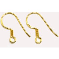 Ohrhaken aus 925 SILBER vergoldet, mit Spirale, 19 mm von inwaria