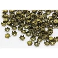 Perlenkappen, Ø 6,5 mm, bronzefarben von inwaria