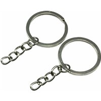 Schlüsselringe flach, Ø 28 mm, mit Kette Goldfarben / 25 Stück von inwaria