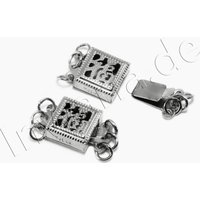 Steckverschluss für 2/3-reihige Ketten 4 - 14 x 8mm / Silberfarben / 5 Stück Steckverschluss für 2/3-reihige Ketten 4 - 14 x 8mm / Silberfarben / 5 Stück von inwaria