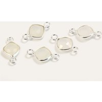 Weiße Jade Verbinder aus 925 SILBER, Mini von inwaria