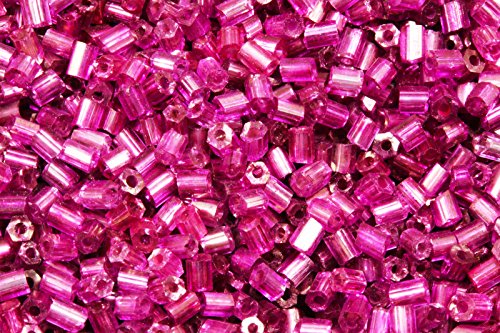 inwaria Rocailles Stiftperlen mit Silbereinzug 2x2,5mm Röhrchen Perlen Glasperlen, RP-22 (100 gr, Pink) von inwaria