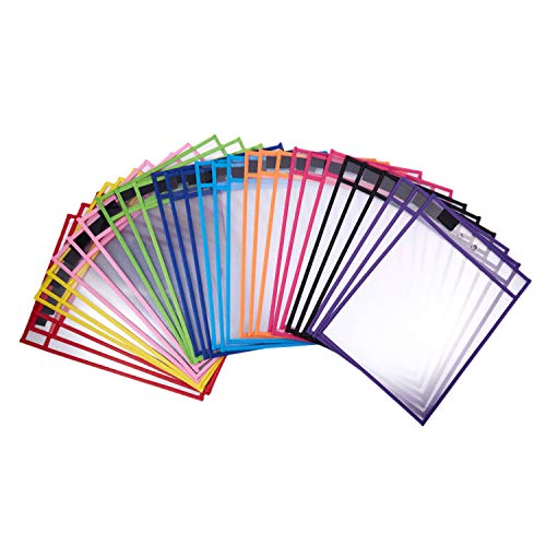Packung mit 30 für Trockenlöschung, genäht, transparent, aus PVC, trocken abwischbar, wiederverwendbar von COXZD