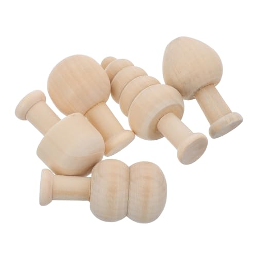 iplusmile 1 Satz Bemaltes Holzspielzeug Holz Baum Pilzdekoration Pilzspielzeug für Holzpilze zum bemalen Holzschmuck zum Bemalen Pilzschmuck aus Holz Holzbäume hölzern Beige von iplusmile