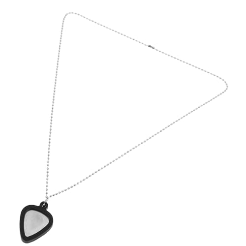 iplusmile 1 Satz Gitarren-pick-halskette Plektrum Anhänger Für Gitarrenplektren Aus Metall Halter Für Gitarrenhalspickel Gitarrenpicks Gitarrenplektren Musikschmuck Schwarz Rostfreier Stahl von iplusmile